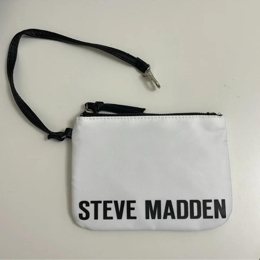 Steve Madden Btheda White with Black Logo Straps Backpack & Bag. - Picture 7 of 7